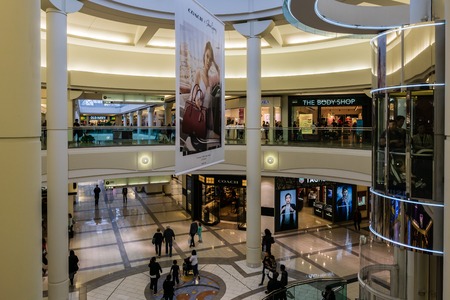 Burnaby, CANADA - September 20, 2018: interior view of Metropolis at Metrotown shopping mallのeditorial素材