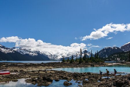 Garibaldi Provincial Park, CANADA - JUNE 16, 2019: view at Garibaldi lake beautiful sunny morning with clouds on bluew skyのeditorial素材