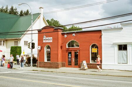 ABBOTSFORD, CANADA - JULY 06, 2019: street view of small town at sunny dayのeditorial素材
