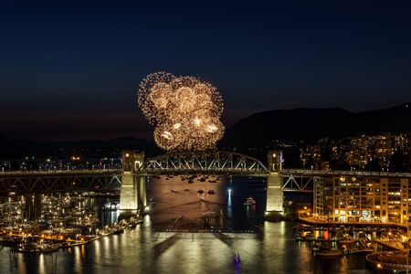 VANCOUVER, CANADA - AUGUST 3, 2019: Honda Celebration of Light Croatia team perform fireworks in Vancouverのeditorial素材