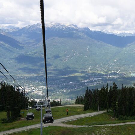 WHISTLER, CANADA - AUGUST 25, 2019: amazing view from gondola lift summer time