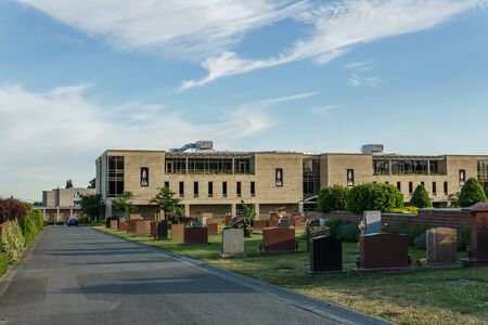 BURNABY, CANADA - JUNE 12, 2019: landscape view in Ocean View Cemetery with colorful trees in summer day.のeditorial素材