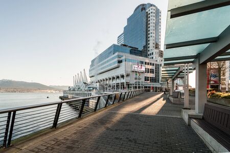 VANCOUVER, CANADA - FEBRUARY 19, 2020: Canada Place Trade and Convention Center.のeditorial素材
