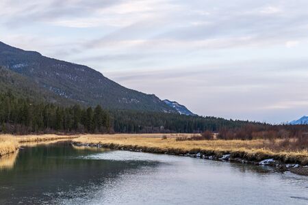 Beautiful fairmont creek in canadian rocky mountains spring Regional District of East Kootenayの写真素材
