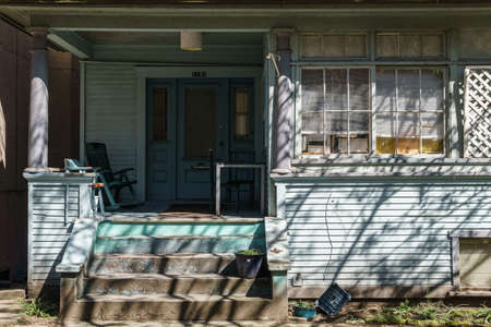 VANCOUVER, CANADA - APRIL 07, 2020: old traditional american house historic building downtownのeditorial素材