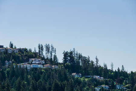 WEST VANCOUVER, CANADA - June 7, 2020: Stylish house sits on a slight hill.のeditorial素材