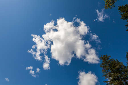 Beautiful white clouds on blue sky summer dayの写真素材