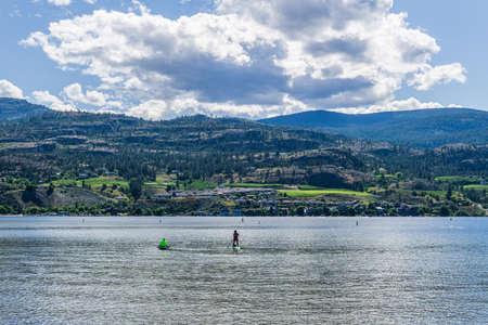 beauty sunny day on the Skaha lake British Columbia.の写真素材
