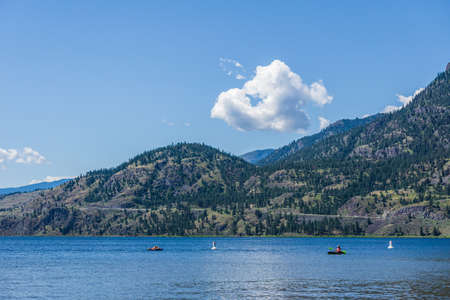 beauty sunny day on the Skaha lake British Columbia.の写真素材
