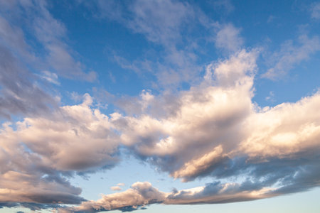 Blue sky with white clouds abstract background or texture