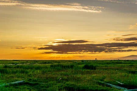 Sturgeon Banks Natural Area awesome sunset time with clouds.