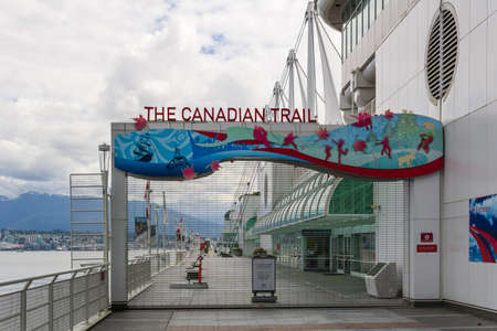 VANCOUVER, CANADA - MAY 15, 2020: Canada Place closed the canadian trail because of COVID restrictions.のeditorial素材