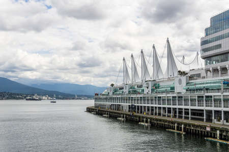 VANCOUVER, CANADA - MAY 15, 2020: view to the Canada Place ocean and North shore.のeditorial素材