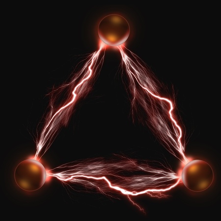 The three copper electric balls. The concept of energy and power.の写真素材