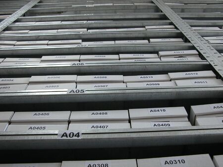 Chemical store, shelvesの写真素材