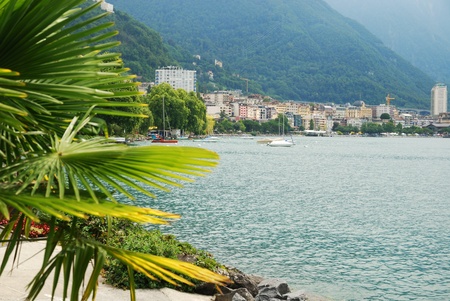 Montreux a famous resort in Switzerlandのeditorial素材
