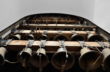 A carillon consists of at least 23 cast bronze, cup-shaped bells  This is the heaviest of all extant musical instruments の写真素材