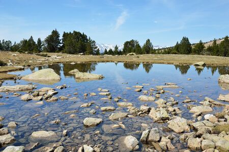 Melt water is flooding the stone field in the upper part of the Vall-de-Madriu-Perafita-Claror.