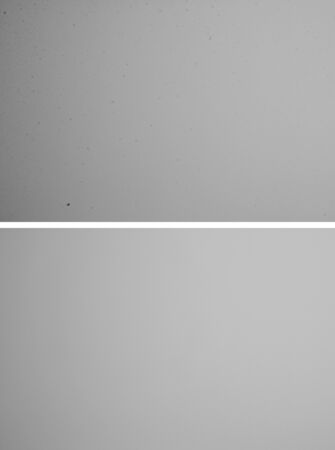 More contrasty sample of combined dual image shot from DSLR camera with and without dusty spots on the photo sensorの写真素材