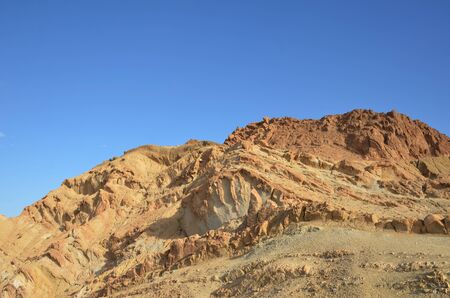 Tunisian mountain against the blue sky