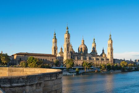 Cathedral-Basilica of Our Lady of the Pillar is a Roman Catholic church in the city of Zaragoza, Aragon (Spain).の写真素材