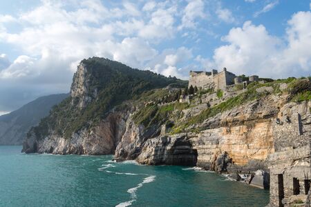 Andrea Doria Castle is the Genoese fortress in the steep coast of Porto Venere.のeditorial素材