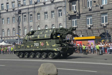 Kyiv, Ukraine - August 24 2018: Independence Day parade on Khreshchatyk street