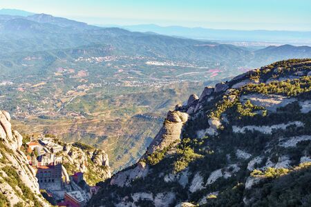 Sant Geroni, height more than a kilometer, mountain Catalonia, Monastery of Monserattの写真素材