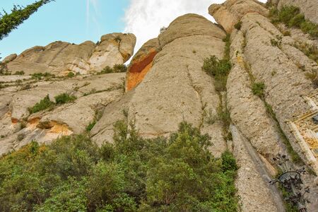 Sant Geroni height more than a kilometer, mountain Catalonia, near the Monastery of Monserattの写真素材