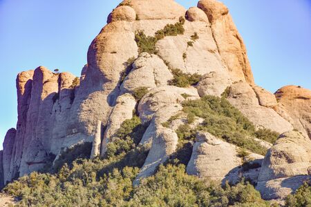 Sant Geroni height more than a kilometer, mountain Catalonia, near the Monastery of Monserattの写真素材