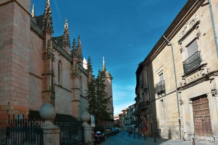 Unusual and ancient doors in Segovia Spainの写真素材
