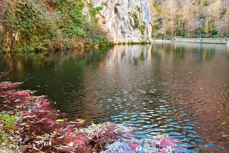 The beautiful gardens lake ponds canals of the Royal Site of La Granja de San Ildefonsoの写真素材