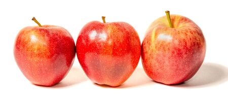 Red apple isolated on a white backgroundの写真素材
