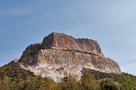 Rock Kulli Kay in the river valley Belbek in Crimea の写真素材
