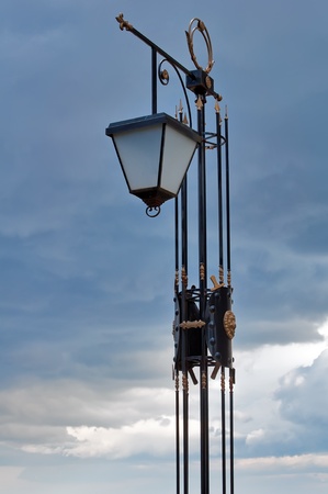 The lantern on the background of the cloudy skyの写真素材