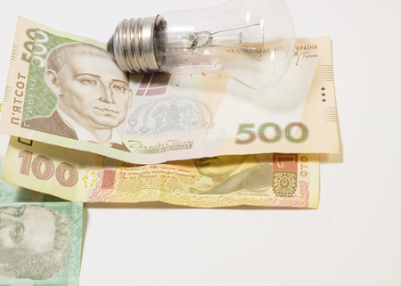 light bulb symbolizes an idea, an idea of how to make moneyの写真素材