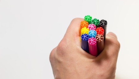 they are used for drawing, prettification, children love them dearly, felt-tip pens of different colorsの写真素材