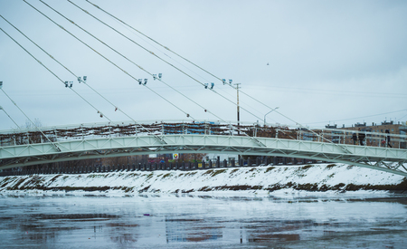 winter, water freezes at low temperature and ice cover formed on the surface of bodies of water