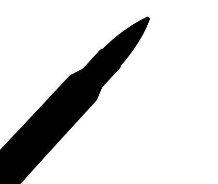 live round, a tool for assassination isolated on white backgroundの写真素材