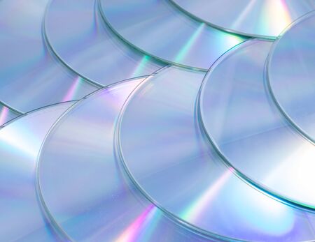 the background which is laid out from plastic computer disks, very beautifully
