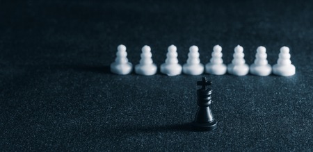 Chess is board game, it is very ancient, was invented in India, this game can be associated with the business, the main figure is the king, a manager he is the chief and all around to protect himの写真素材