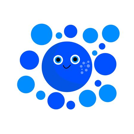 water bubble with a kind smile on a white background character for designのイラスト素材