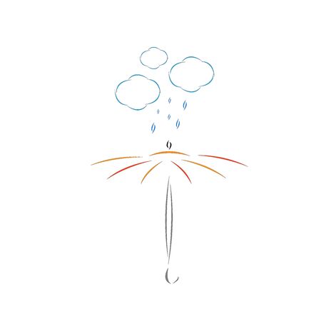 drops of water from clouds fall on the umbrella natural for design weather protection conceptのイラスト素材