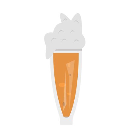 glass of beer with foam and shiny patterns concept of alcohol drinks object on a white backgroundのイラスト素材