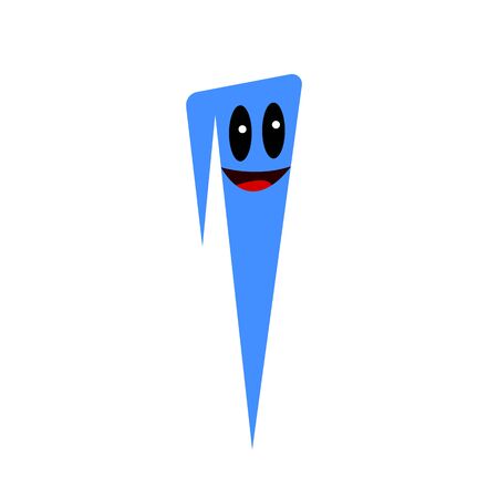 smiling icicle with black shiny eyes winter and nature concept cartoon character for designのイラスト素材