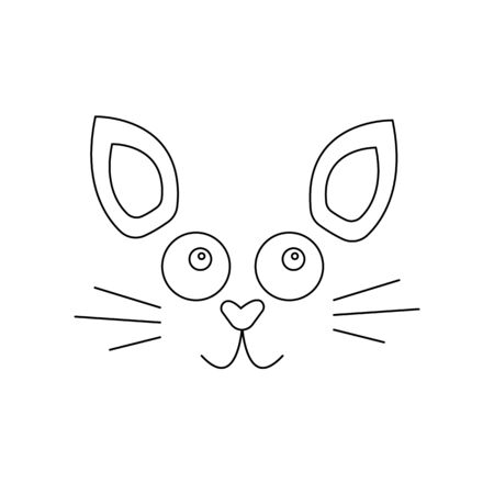 cat with a mustache and a cute smile sketch on a white background pets conceptのイラスト素材