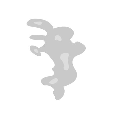 cloud of gray steam with spotted patterns object for design on a white backgroundのイラスト素材