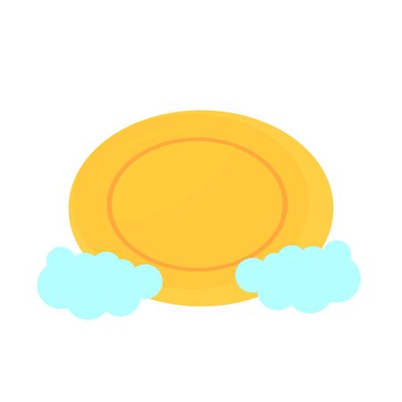 oval orange soap and and blue foam concept cosmetics and skin care object on a white backgroundのイラスト素材