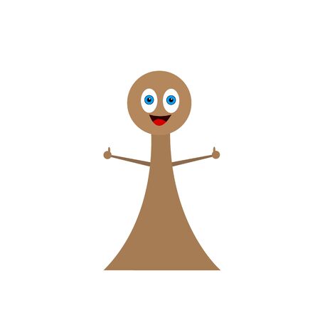 pawn cartoon character smiling and laughing on a white background thumb on his hand raised up as a gesture of approval board games conceptのイラスト素材