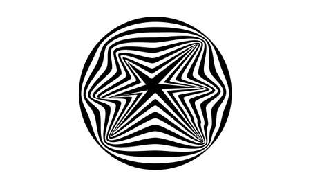 round black pattern in op art style with star shape pattern modern design conceptのイラスト素材